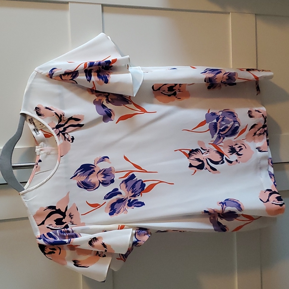 DVF flutter cap sleeve blouse